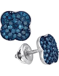 10KT White Gold 0.50 CTW-Diamond Micro-Pave Earring