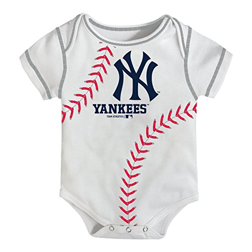 MLB New York Yankees Boys Infant My Team Onesie 3Piece Set, White, 12