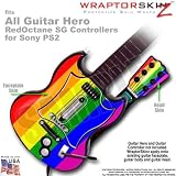 Rainbow Stripes Skin by WraptorSkinz TM fits All Sony PS2 Guitar Hero SG Guitar Controllers (GUITAR NOT INCLUDED)