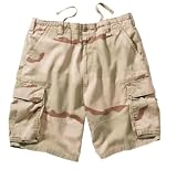 Tri-Color Desert Camo Vintage Paratrooper Cargo Shorts with Six Pockets