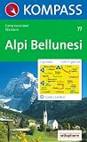 Alpi Bellunesi: Carta escursioni. Wandern. GPS-genau. 1:50.000