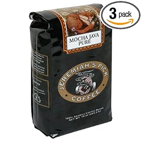 Jeremiah's Pick Coffee Mocha Java, Whole Bean, 10-Ounce Bags (Pack of 3)
