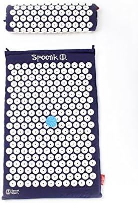 Spoonk 3 piece set combo comes with 1 massage ball (new item) 1 acupressure mat in the bag 1 travel size mat roles in the pillow ECO foam and made in USA by Spoonk