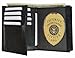 Badge Holder Wallet Genuine Leather Black Police Fire Sheriff Security ID Shield