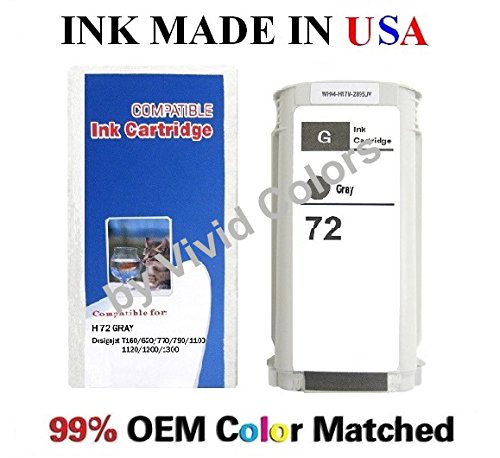 New compatible #72 ink cartridge for HP Designjet T610/620/770/1100/1200- Gray(C9374A)