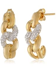 18k Gold Plated Sterling Silver Diamond Accent Link Earrings (I-J Color, I2-I3 Clarity)