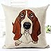 The Lovely Dog Basset Hound Dogs Throw Pillow Case Cushion Cover Decorative Cotton Blend Linen Pillowcase for Sofa 18 