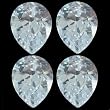 4 White Pear Faceted Cubic Zirconia CZ Gem Stone 3x5mm