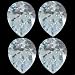 4 White Pear Faceted Cubic Zirconia CZ Gem Stone 3x5mm