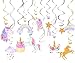 30 Ct Unicorn Hanging Swirl Decorations-Unicorn Party Decorations-Unicorn Birthday Party Supplies