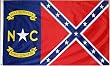 North Carolina "Rebel" Flag - 3 foot by 5 foot Polyester (NEW)