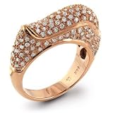 14K Rose Gold Diamond Wave-Top Ring