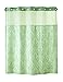 Hookless RBH85MY985 Reseda Vintage Medallion Polyester with PEVA Snap-in Liner and Flex-On Rings Shower Curtain, Green/Cream, 71 x 74