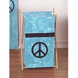 Baby and Kids Clothes Laundry Hamper for Turquoise Groovy Peace Sign Tie Dye Bedding by JoJo Designs