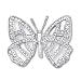 Jewelry : Rhodium-plated CZ Butterfly Pin