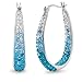 Sterling Silver Blue Ombre Hoop Earrings made with Swarovski Crystals