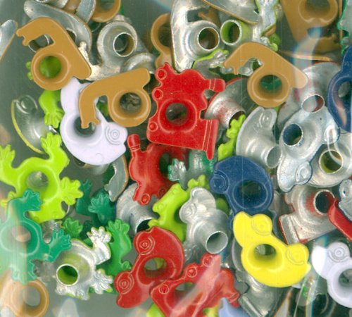 EyeLets Etc 1/8 Inch Top Painted Boy Theme Designer Shaped Eyelets Assortment, Pack of 100