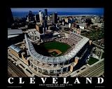Cleveland - First Indians Game at Jacobs Field Art Poster Print by Mike Smith, 28x22