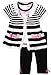 Little Lass Baby-girls Infant 3 Piece Sweater Set with Stripe Capri, Pink/White/Black, 24 Months