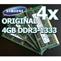 Samsung 16GB Dual Channel Kit 4x 4GB, 204 pin, DDR3-1333 SO-DIMM (1333Mhz, PC3-10600S, CL9)