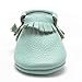 SAYOYO Baby Blue Tassels Soft Sole Leather Infant Toddler Prewalker Shoes (6-12 Months, Blue)