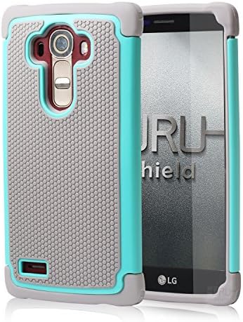LG G4 Case, URUShield [Spring Series] LG G4 Case [Gray/Turquoise] Quality PC Silicone Defender Best Protective Anti-slip Anti-stretch Impact-resistant Dual Layer Hard Stylish Cover