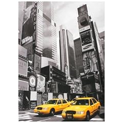 Kunstdruck "New York & gelbe Taxis" - 50x70x4 cm - Extraklassiges Leinwandbild, Keilrahmenbild. Unerreichbare Qualit�t!