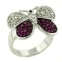 Size 8 Multi Color Cz Butterfly Gift Ring Fashion Jewelry Sterling Silver