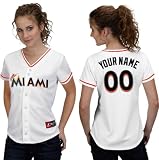 Miami Marlins Jersey: Women's Personalized Home White Replica Jersey