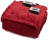 Sunbeam BW1213-030-310 Heated Electric Microplush Blanket, Queen, Garnet
