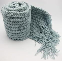 Handmade Chunky Scarf in Vintage Blue-gray - Gift Idea for Men (100% Knitted By Hand)