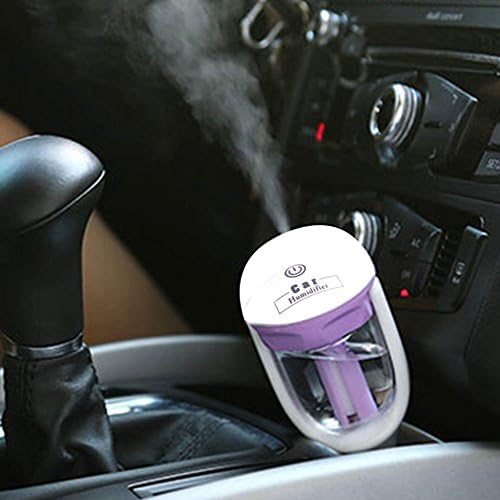 Mini Car Air Humidifier Diffuser Essential Oil Ultrasonic Aroma Mist Purifier (Purple)