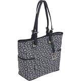 Calvin Klein Hudson Logo Jacquard Logo E/W Tote (White / Navy)