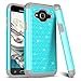 TILL Galaxy J3/Sky/Sol Case,Amp Prime Case,Express Prime Case, Studded Rhinestone Crystal Bling Shock Absorbing Hybrid Defender Rugged Slim Case Cover for Samsung Galaxy J3 J320 [Turquoise]