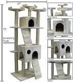 51E81%2BAHzmL. SL160  New 72 Cat Tree Condo Pet Furniture Scratching Post Pet House Premium Quality