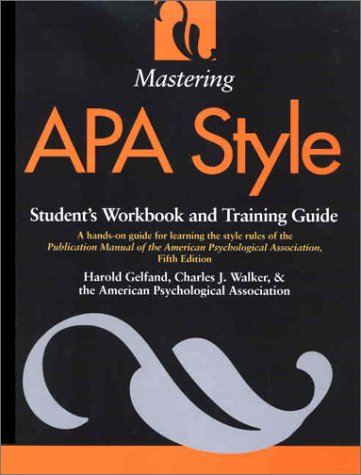 City Travel Guides Discounted  Books : Mastering APA Style: Student's Workbook and Training Guide Fifth Edition