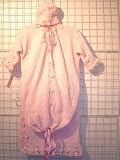 Bt81bpbk, Knitted on Hand Knitting Machine Then Finished By Hand Crochet Infant Girls Outfit, Containing Baby Pink Chenille Bunting Sweater, Hat, Blanket Set Trimmed with Satin Rosebuds
