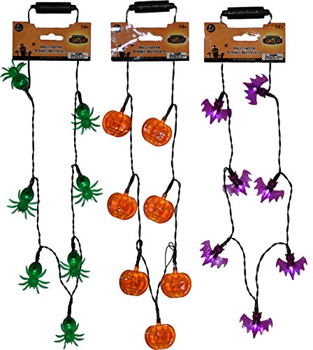 Halloween String Necklace - Light Up Necklace - 3 pack