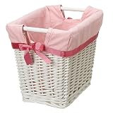 Wicker Basket with Pink Liner - Small