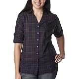 Women's Plus-Size Converse® One Star® Purple Plaid Long-Sleeve Fashion Top
