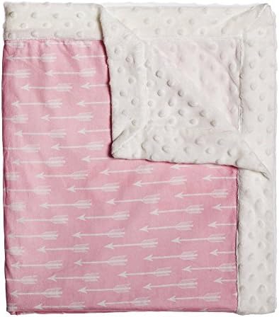 Blossoms and Buds Little Arrow Pink Minky Dot Blanket