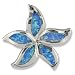 Synthetic Opal Sterling Silver Star Fish Pendant