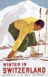 Winter in Switzerland Travel Giclee Poster Print by Erich Hermes, 18x24