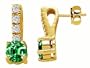 1.75 cttw 14K Yellow Gold Plated 925 Sterling Silver Lab Created Emerald Earrings