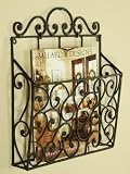 Scrolling Tuscan Iron Wall Magazine Mail Holder