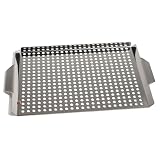 Outset QS71 Stainless Steel Large 17" x 11" Grill Grid with Handles