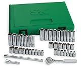 SK 91844 44 Piece 1/4-Inch Drive 6 Point Standard and Deep Socket Set with 18 Piece 3/16-Inch to 9/16-Inch and 23 Piece 4-Millimeter to 15-Millimeter Assortments