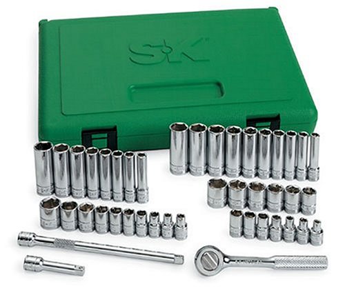SK 91844 44 Piece 1/4-Inch Drive 6 Point Standard and Deep Socket Set with 18 Piece 3/16-Inch to 9/16-Inch and 23 Piece 4-Millimeter to 15-Millimeter Assortments