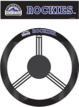Colorado Rockies Black Poly Suede & Mesh Steering Wheel Cover