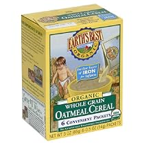 Earth's Best Organic Whole Grain Oatmeal Cereal, 3 Ounce Boxes (Pack of 12)